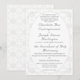 Invitación Boda católico vintage White Lace