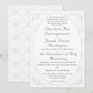 Invitación Boda católico vintage White Lace