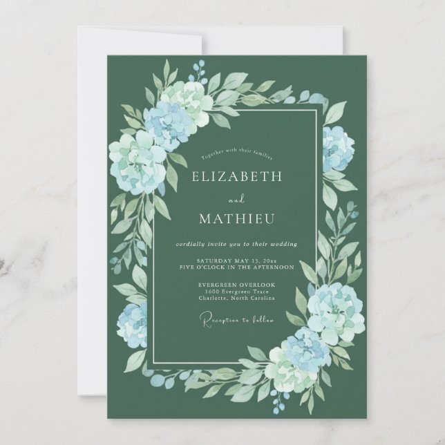 Invitación Boda Cazaflor Espuma de Mar (Anverso)