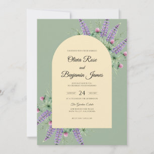 Invitación Boda Celadón Lila Salvia Eucalipto