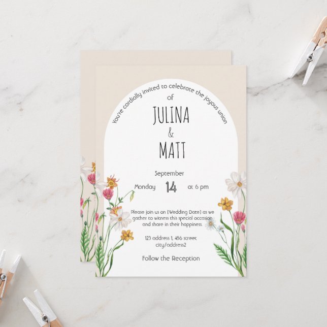 Invitación Boda Celebra Con Estilo (Anverso/Reverso In Situ)