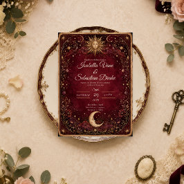 Invitación Boda celeste gótica temperamental