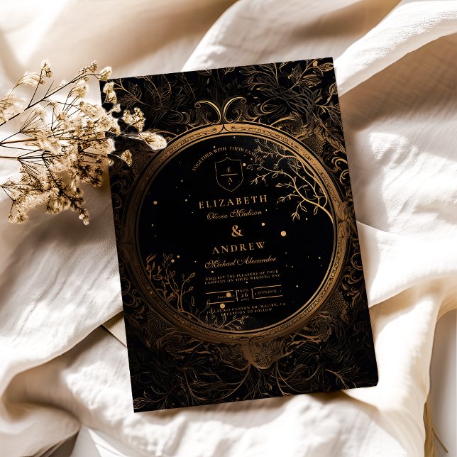 Invitación Boda celeste místico dorado (Subido por el creador)