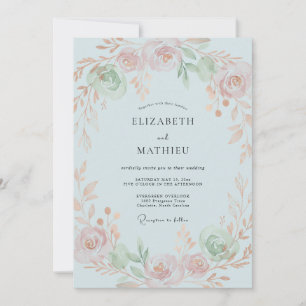 Invitación Boda Celeste Pétalo de Melocotón
