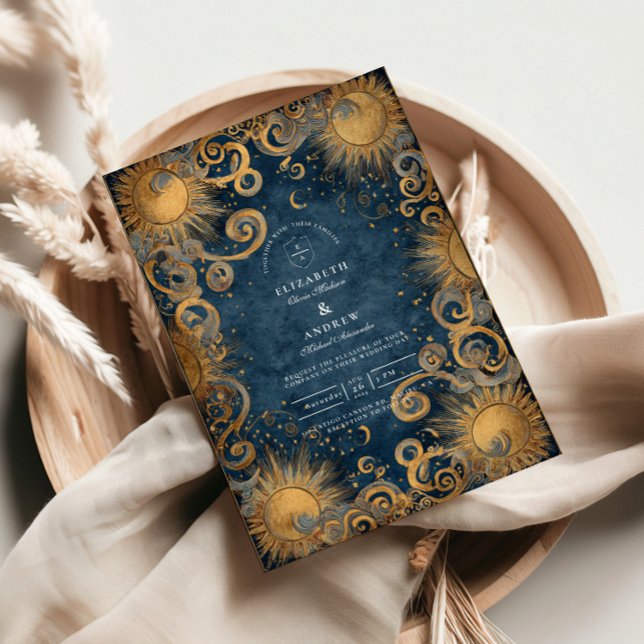 Invitación Boda Celestial Azul Real (Subido por el creador)