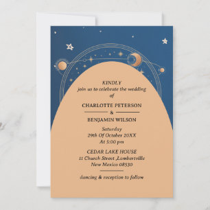 Invitación Boda Celestial Bajo el Cielo Nocturno Estrellado