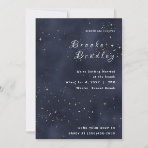 Invitación Boda Celestial de la Lluvia de Estrellas de Median