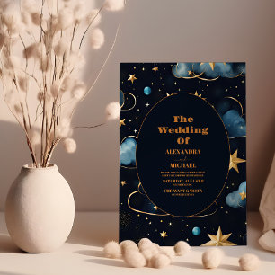 Invitación Boda celestial de la Marina Azul encantador