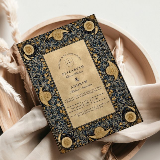 Invitación Boda Celestial de Medianoche Dorada (Subido por el creador)