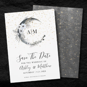 Invitación Boda Celestial Elegante Ahorre la Fecha