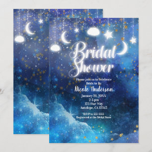 Invitación Boda Celestial Fantasy Gold Stars & Glow