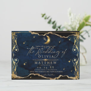 Invitación Boda Celestial Luna y estrellas Boda