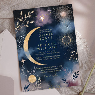 Invitación Boda Celestial Magic Moon & Stars
