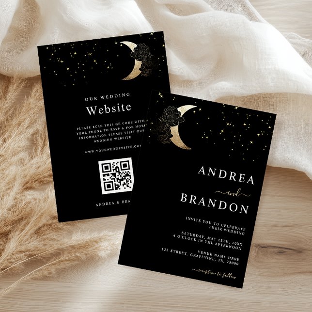 Invitación Boda Celestial Místico Luna Todo en Uno (Subido por el creador)