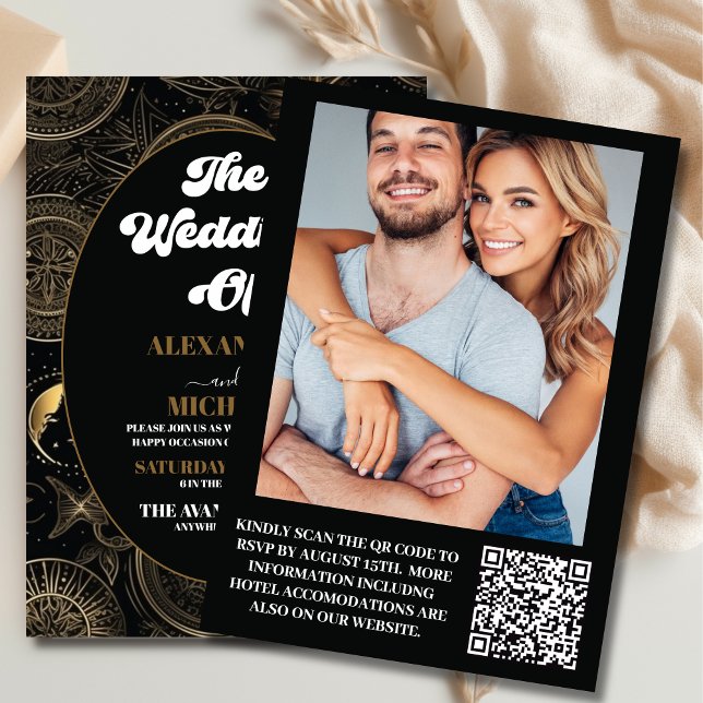 Invitación Boda Celestial Negro Oro (Subido por el creador)
