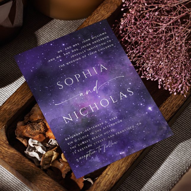 Invitación Boda Celestial | Noche de estrellas del cielo de l (Subido por el creador)