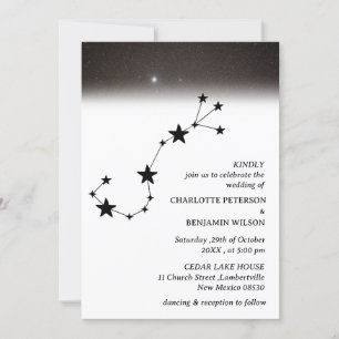 Invitación Boda Celestial Noche Estrellada Constelación