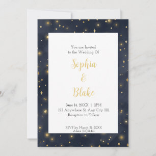 Invitación Boda Celestial Nocturna Moderna