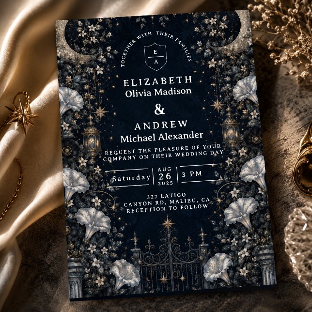 Invitación Boda Celestial Oscura Gótica (Subido por el creador)