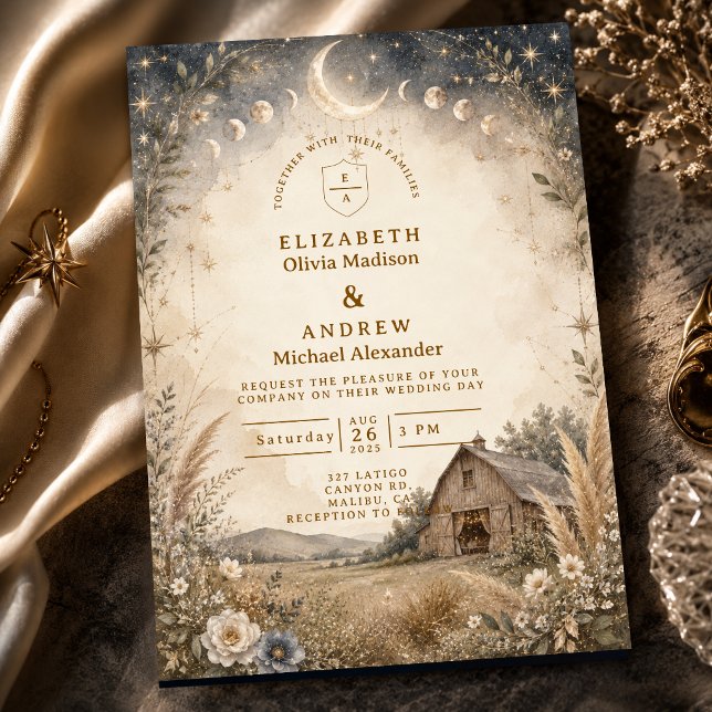 Invitación Boda Celestial Rústica (Subido por el creador)
