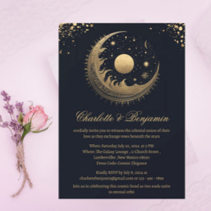 Invitación Boda Celestial Rústica Vintage