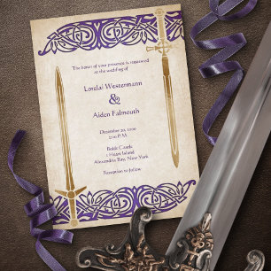 Invitación Boda Celta de espadas
