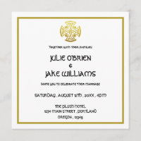 Boda Celta Faux Gold Celtic Knot Cross