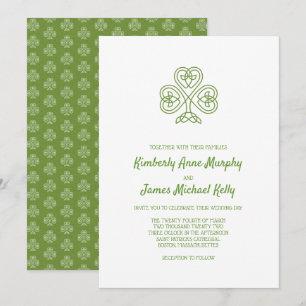 Invitación Boda Celtic Knot Shamrock