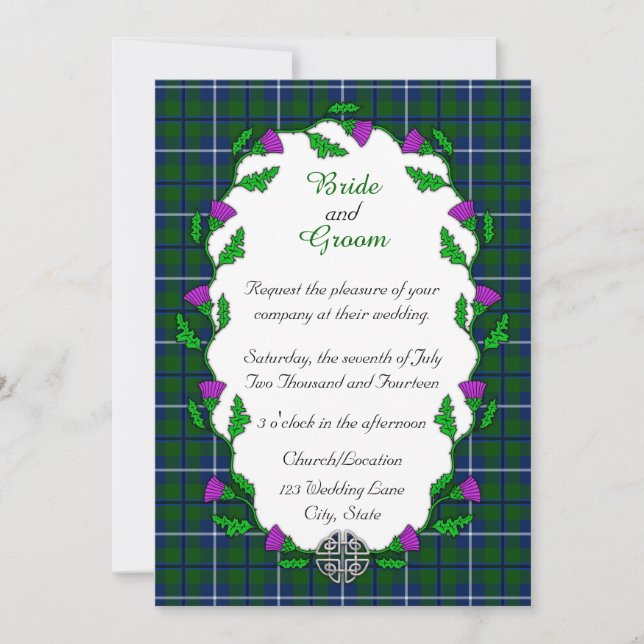 Invitación Boda céltica de Douglas (Anverso)