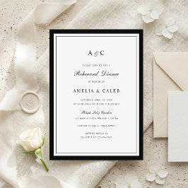 Invitación Boda Cena de Ensayo con Marco de Borde Elegante