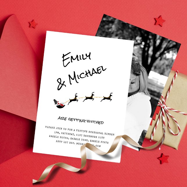 Invitación Boda/Cena/FOTO de compromiso de Navidades modernos (Subido por el creador)