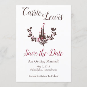 Invitación Boda Cenicienta Fairytale Castillo Floral Garland