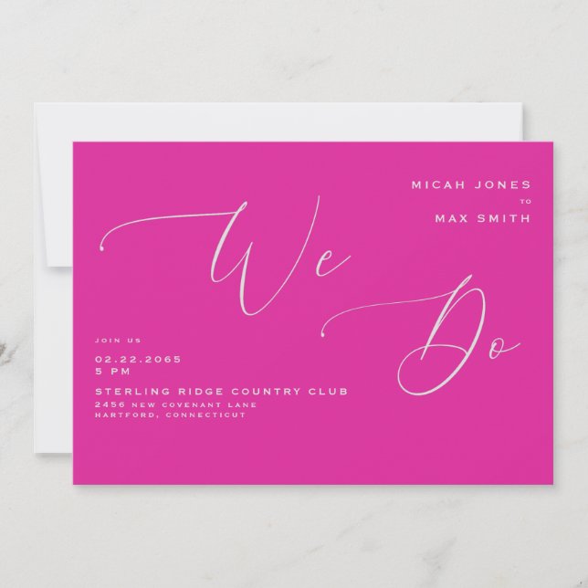 Invitación Boda Cerise No Hacemos Padres (Anverso)