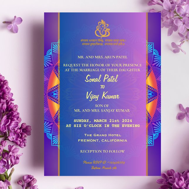Invitación Boda Chakra Ganesha Pink Pink Hindú (Subido por el creador)