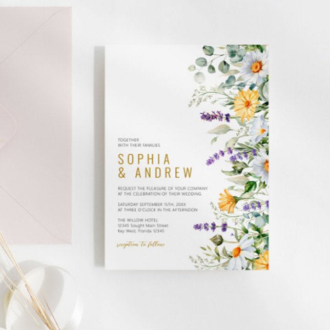 Invitación Boda Chamomile & Eucalyptus Wildflowers (Subido por el creador)