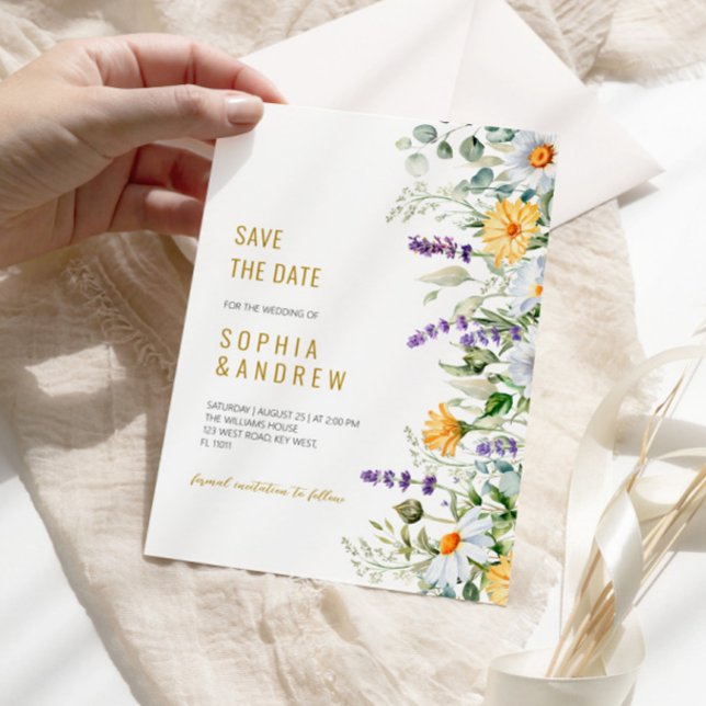 Invitación Boda Chamomile y Eucalyptus Guardar la fecha (Subido por el creador)