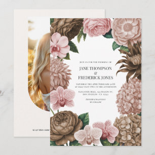 Invitación Boda Champagne Blush, Oyster Pink & Latte Beige