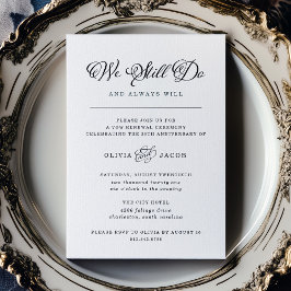 Invitación Boda Charm | Renovación del voto en blanco y negro