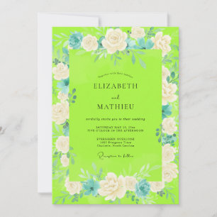 Invitación Boda Chartreuse White Rose