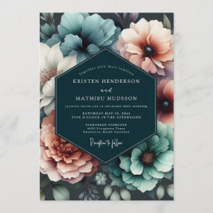 Invitación Boda Chiaroscuro con Toque Teal