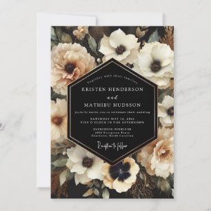 Invitación Boda Chiaroscuro de Crema y Carbón