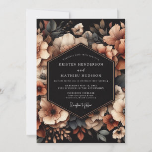 Invitación Boda Chiaroscuro Floral de Cobre