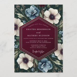 Invitación Boda Chiaroscuro Pizarra Granate