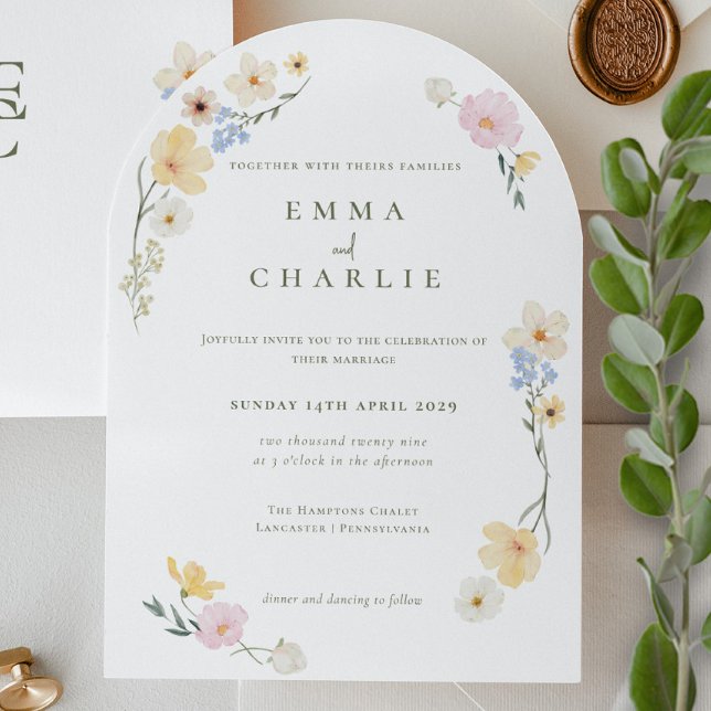 Invitación Boda Chic Boho Pastel Flores Silvestres Primavera  (Subido por el creador)