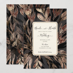 Invitación Boda Chic Botánica Floral Bronceada Audaz