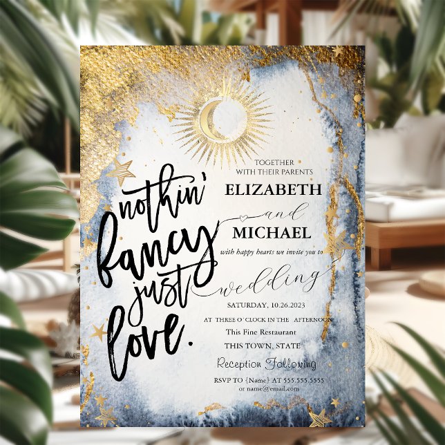 Invitación Boda Chic Celestial Sol, Luna, Estrellas (Subido por el creador)