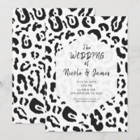 Boda Chic de Guepardo Negro y Blanco Leopardo