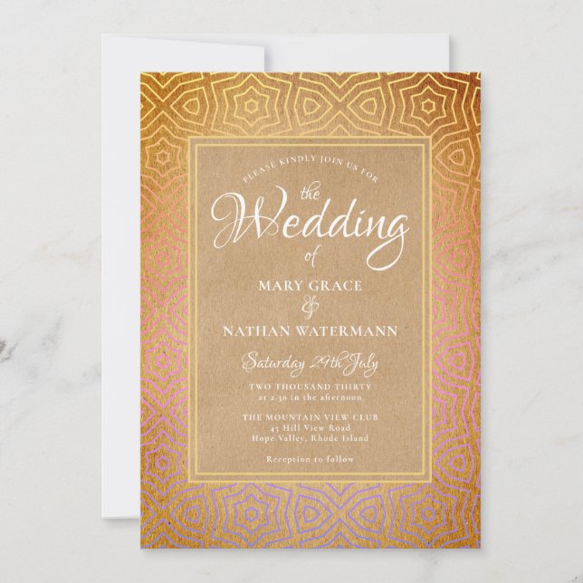 Invitación Boda Chic en el Desierto Marroquí (Anverso)