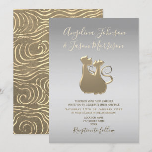 Invitación Boda Chic Plata y Oro