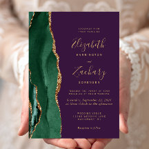Boda Chic Verde Esmeralda Oro Ágata Púrpura